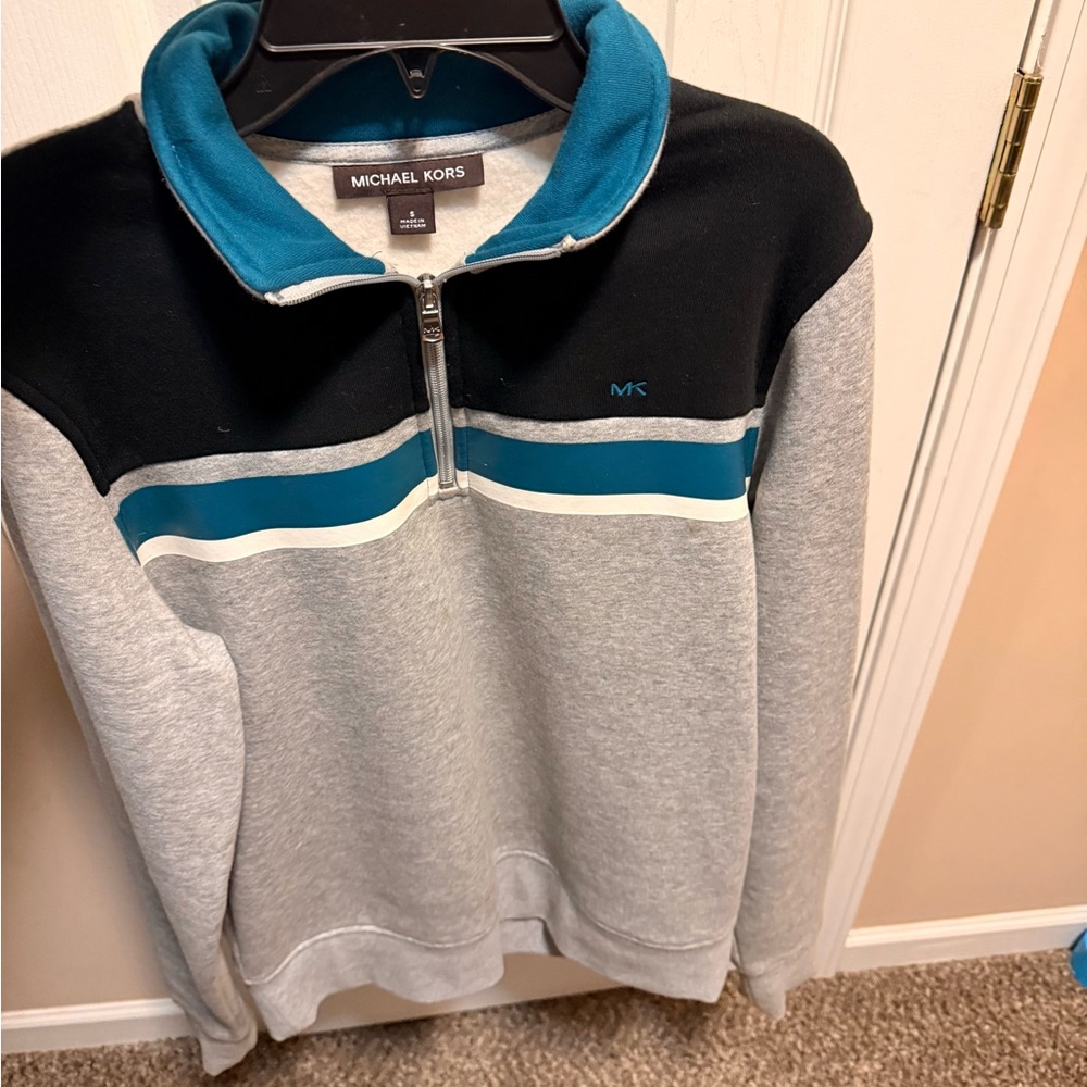 Michael Kors Men's Stylish Zip-Up Sweater - Black, Gray, Teal